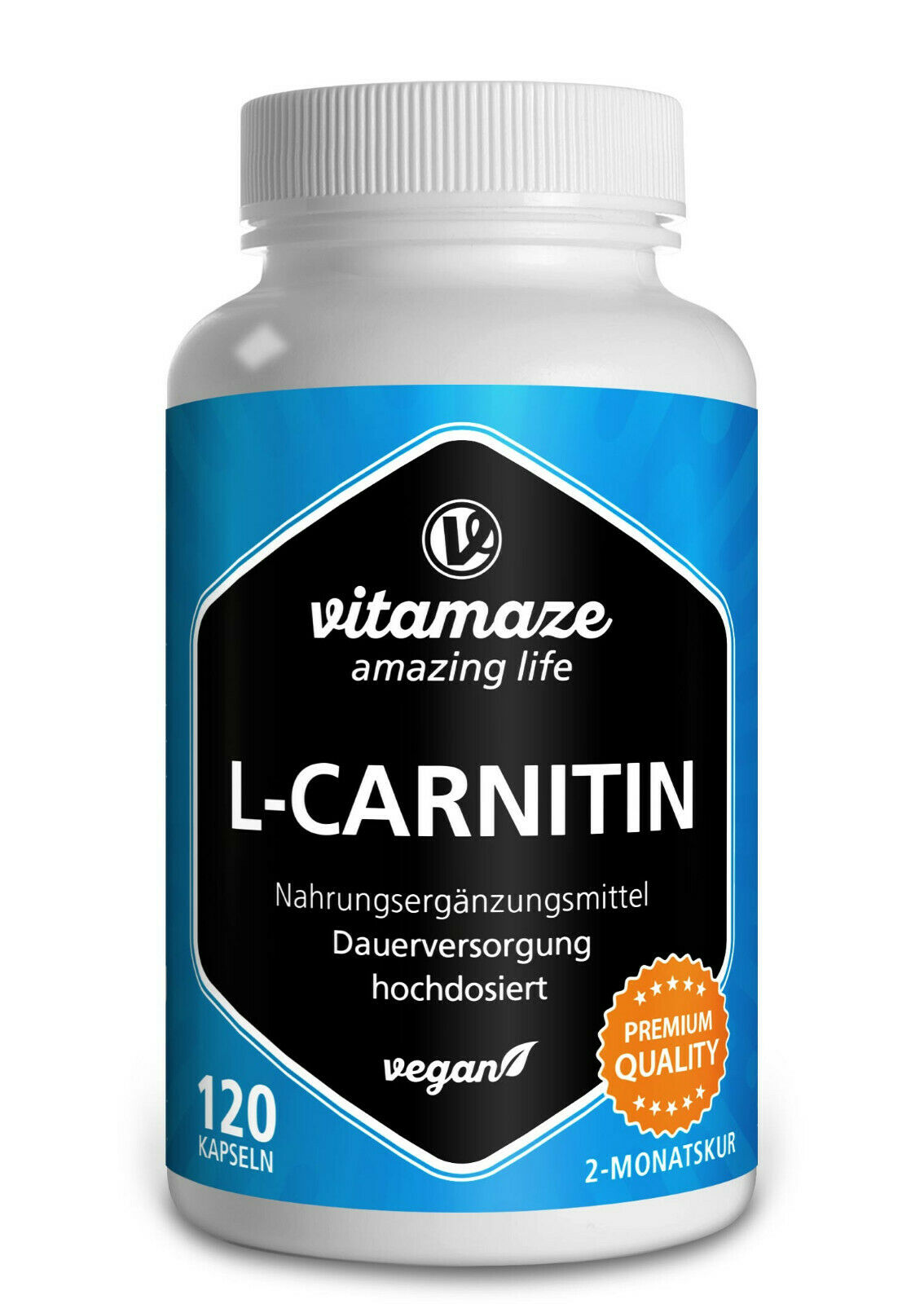 (€25,38/100g) L-carnitin Hochdosiert Als 120 Kapseln Für Fatburner Diät Vegan